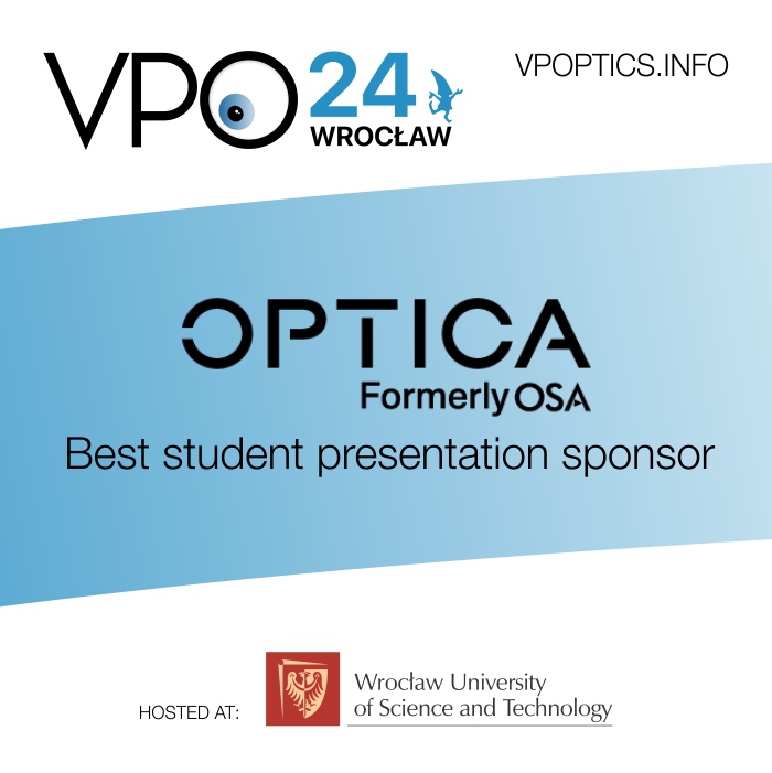 Optica will sponsor the best student presentation award